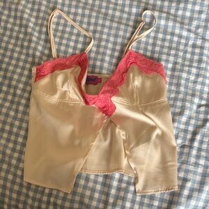 Edikted Pink Lace and Cream Chemise